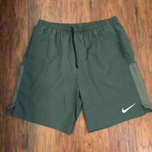 Nike Mens Running Shorts Olive Green 